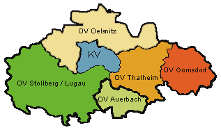 Landkarte mit den DRK Ortsverbänden